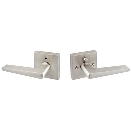 SURE-LOC HARDWARE Sure-Loc Hardware Basel Square Privacy Lever, Reversible Handing, Satin Nickel BS102-SQ 15